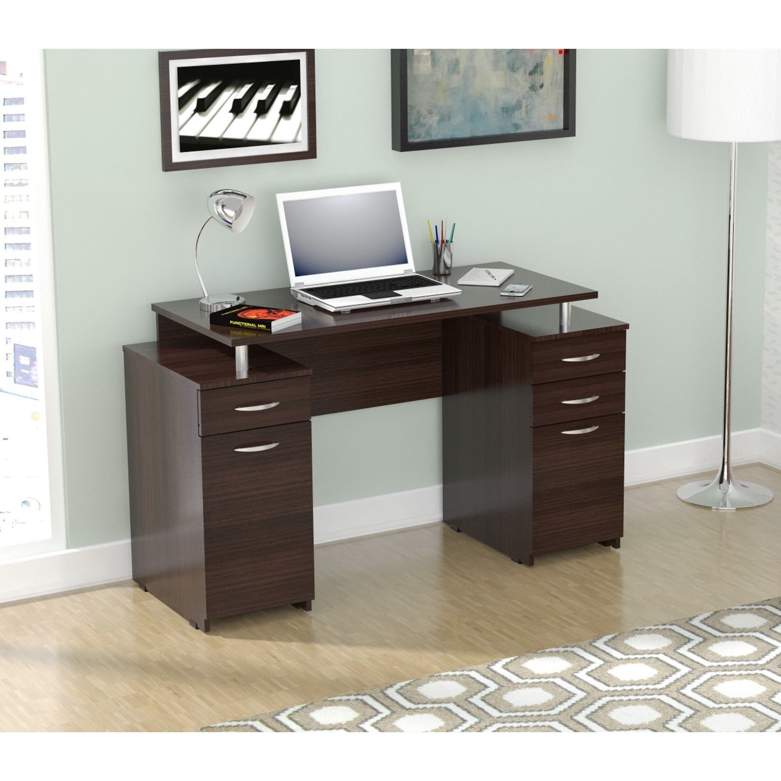 Shop Inval Executive Style Computer Desk Overstock 6234219
