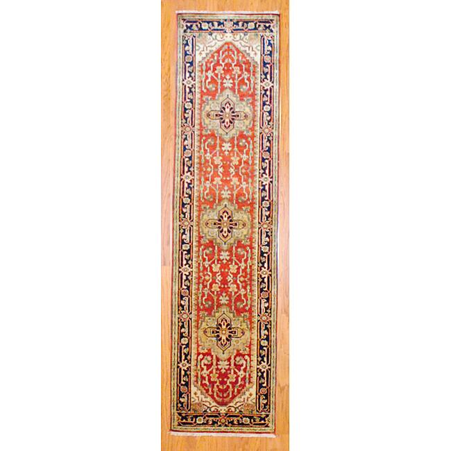 HERAT ORIENTAL Handmade One-of-a-Kind Heriz Wool Runner 2'6 x 10' - 2'6 x 10'