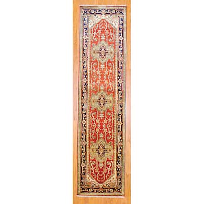 HERAT ORIENTAL Handmade One-of-a-Kind Heriz Wool Runner 2'6 x 10' - 2'6 x 10'