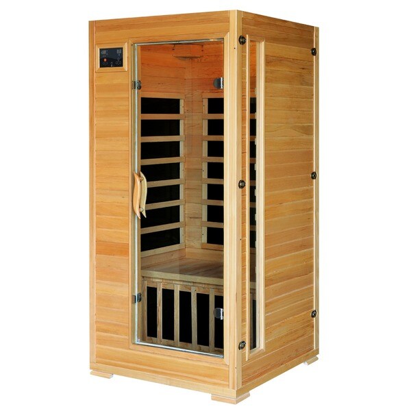 Radiant Saunas 1 to 2-Person Infrared Sauna Room with 4 Low-EMF Carbon Heaters, Audio System, Canadian Hemlock