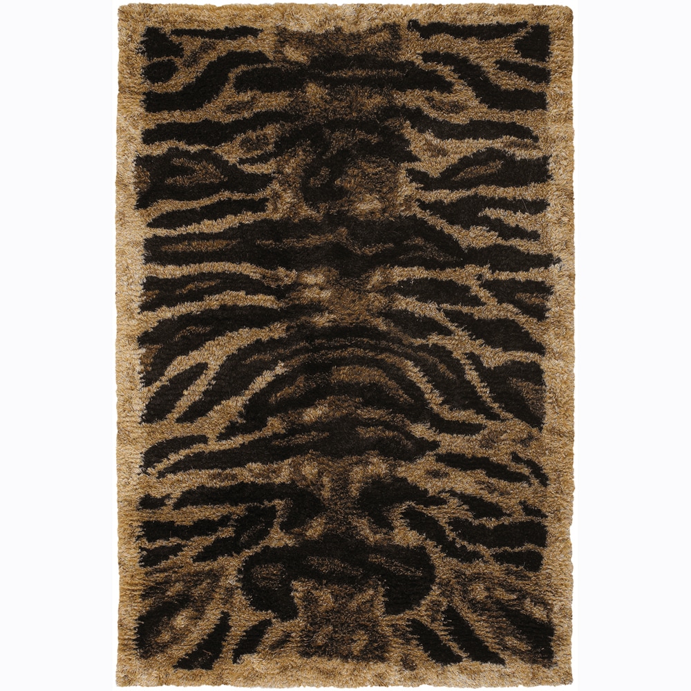 Handwoven Animal print Mandara Shag Rug (79 X 106)