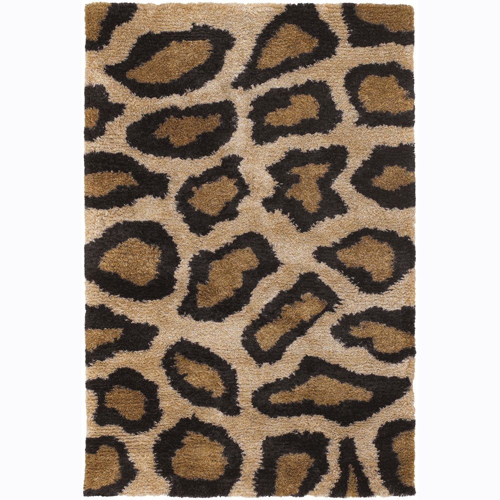 Handwoven Leopard print Mandara Shag Rug (5 X 76)