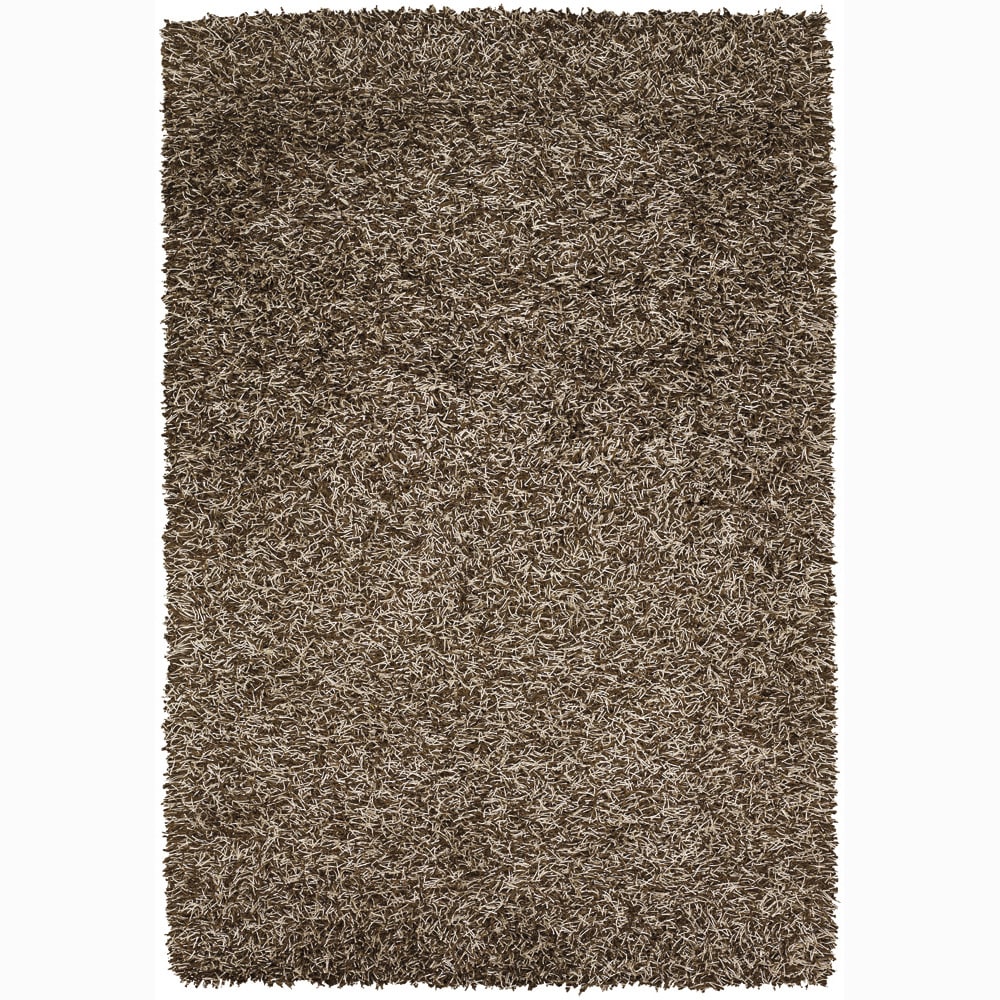 Handwoven 1.5 inch Ivory/brown Mandara Shag Rug (79 Round) (IvoryPattern Shag Tip We recommend the use of a  non skid pad to keep the rug in place on smooth surfaces. All rug sizes are approximate. Due to the difference of monitor colors, some rug color