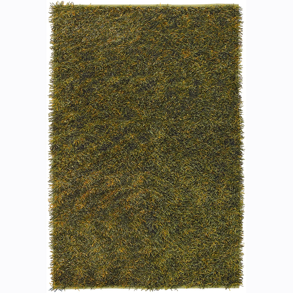 Handwoven Yellow/green Mandara Shag Rug (26 X 76)