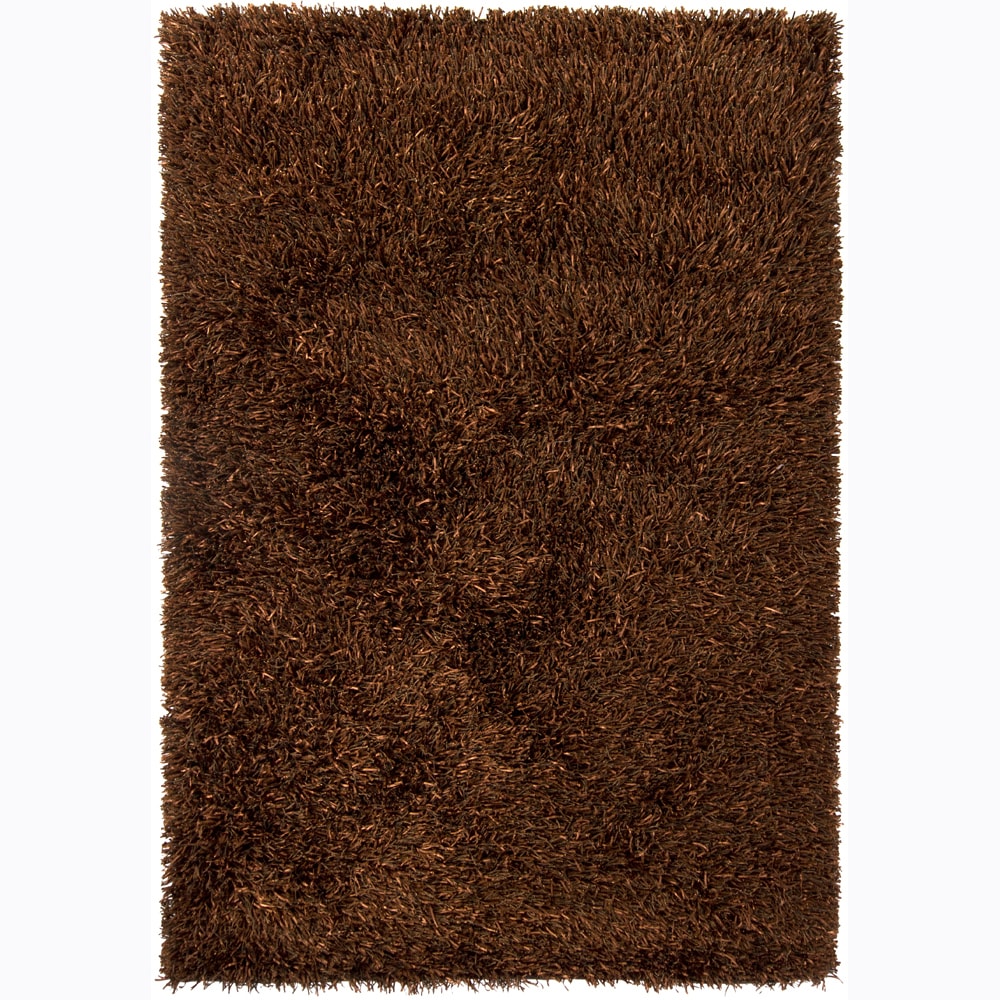 Handwoven Two inch Plush Brown Mandara Shag Rug (5 X 76)