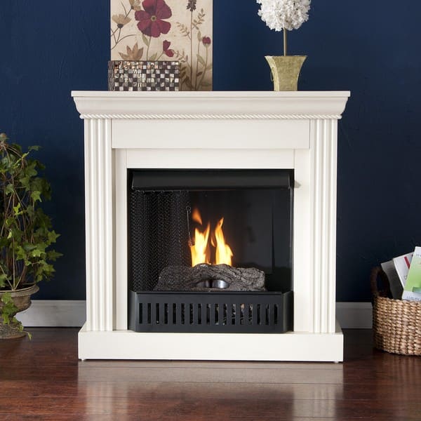 Shop Martel Ivory Convertible Petite Gel Fuel Fireplace Free