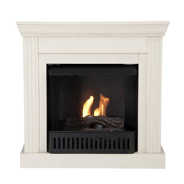 Shop Martel Ivory Convertible Petite Gel Fuel Fireplace Free