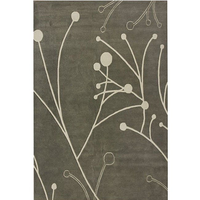 Handmade Luna Contemporary New Zealand Wool Rug (76 X 96) (IvoryPattern FloralTip We recommend the use of a non skid pad to keep the rug in place on smooth surfaces.All rug sizes are approximate. Due to the difference of monitor colors, some rug colors 
