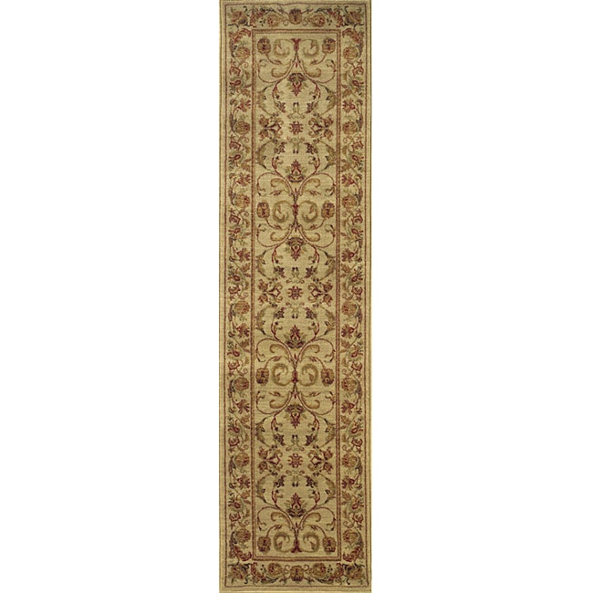 Ellington Beige/red Traditional Area Runner Rug (111 X 76)