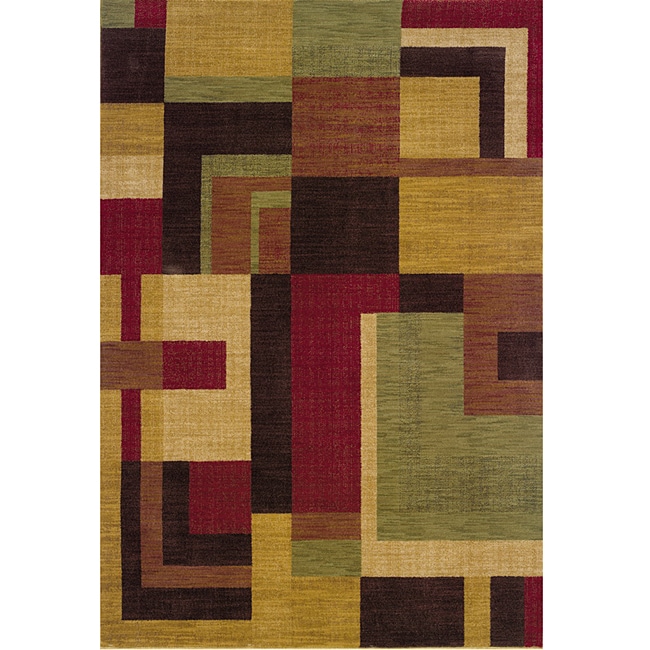 Ellington Red/gold Contemporary Area Rug (67 X 96)