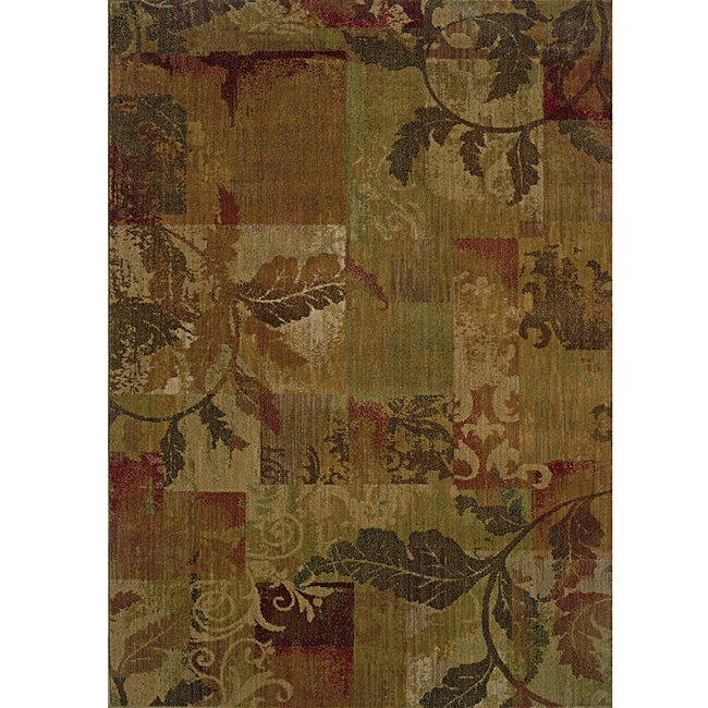 Ellington Green/red Transitional Area Rug (67 X 96)