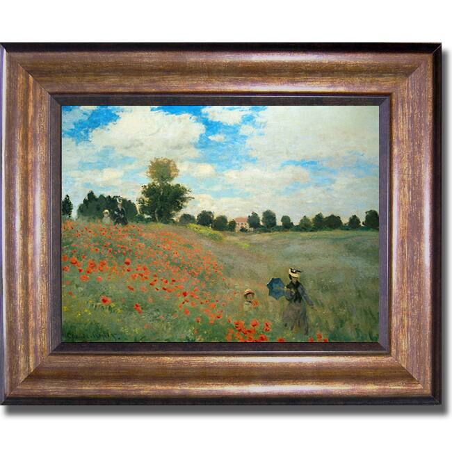 Claude Monet 'Poppyfields' Framed Canvas Art