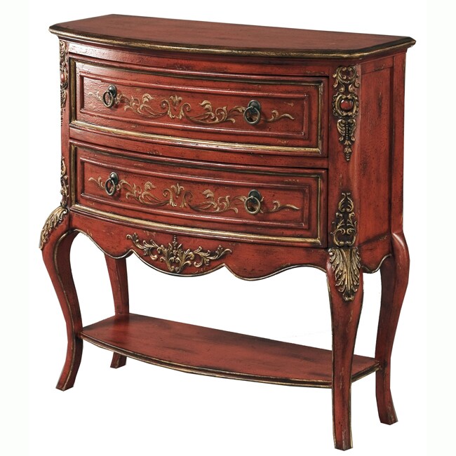 Hand Painted Red Accent Chest