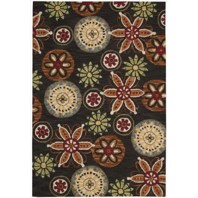 Nourison Hand Tufted Marbella Wool Black Rug (79 X 99)