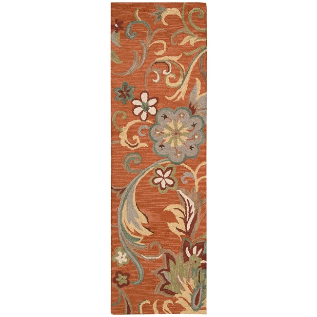 Nourison Hand Tufted Marbella Rust Wool Rug (23 X 76) Runner