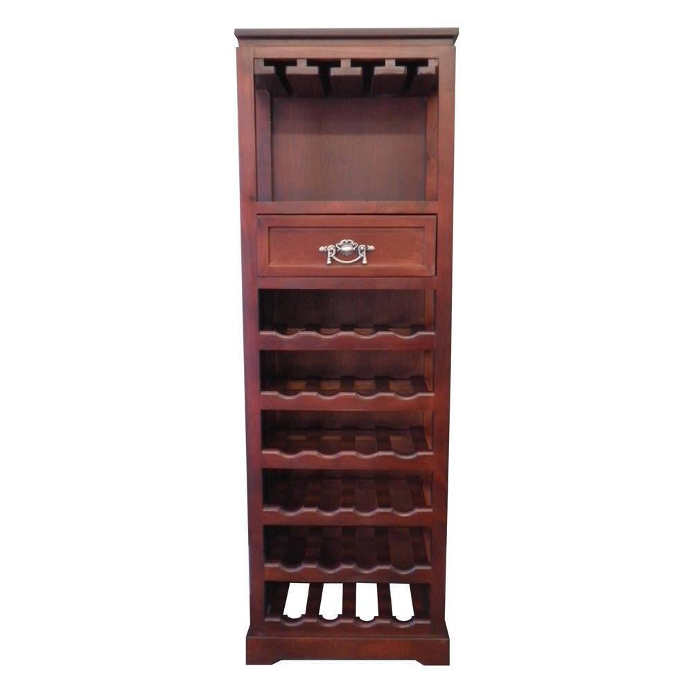 Handmade Mahogany 24-Bottle Tall Wine Rack - 54" H x 17" W x 12" D