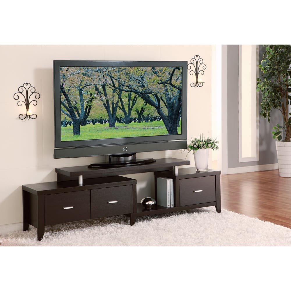 Furniture of America Gelder Transitional 60-inch Brown TV Console