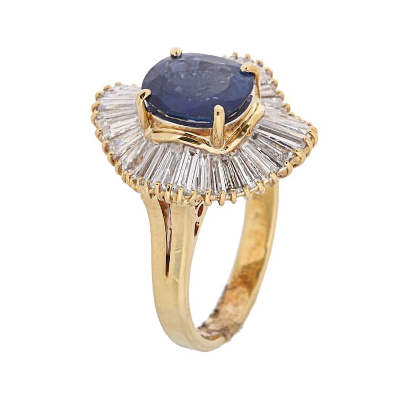 Kabella 18k Yellow Gold Sapphire and 1 7/8ct TDW Diamond Ring (H-I, SI1-SI2)