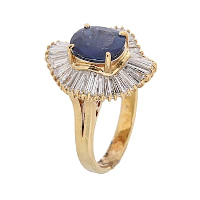 Kabella 18k Yellow Gold Sapphire and 1 7/8ct TDW Diamond Ring (H-I, SI1-SI2)