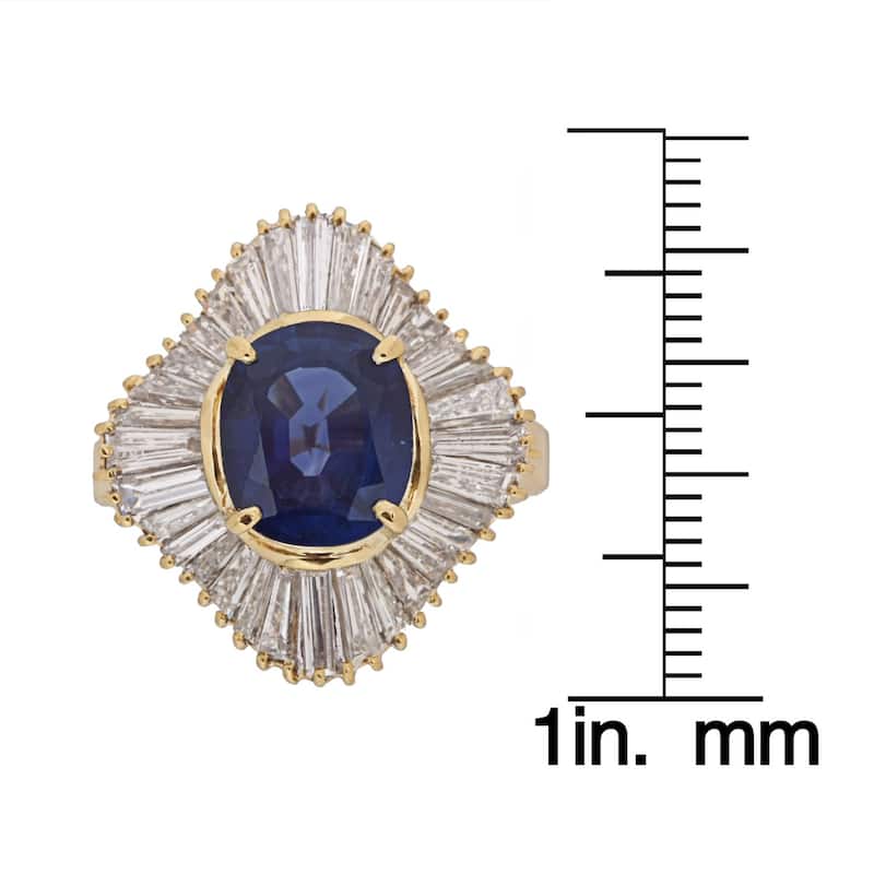 Kabella 18k Yellow Gold Sapphire and 1 7/8ct TDW Diamond Ring (H-I, SI1-SI2)
