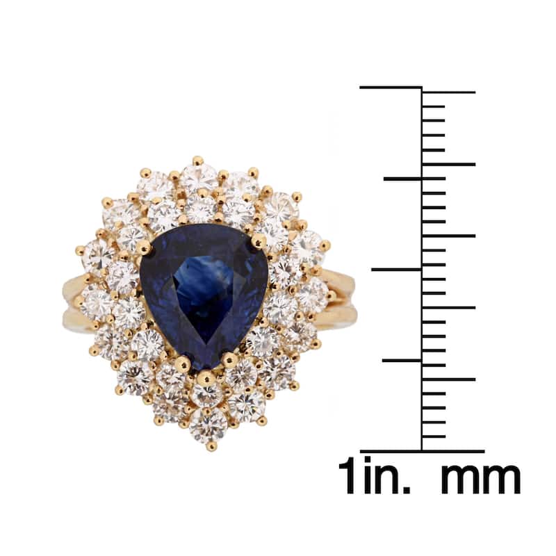 Kabella 18k Yellow Gold Sapphire and 1 4/5ct TDW Diamond Ring (H-I, VS1-VS2)