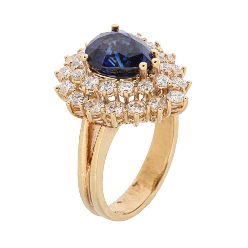 Kabella 18k Yellow Gold Sapphire and 1 4/5ct TDW Diamond Ring (H-I, VS1-VS2)