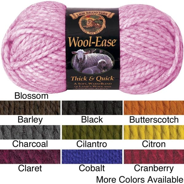 Lion Brand Wool-Ease Thick & Quick Yarn, 6 oz/108 yds (Multiple Color  Choice)