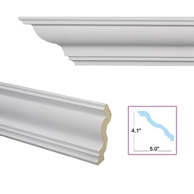 Shop Cyma Reversa 6.4inch Crown Molding (Pack of 8) Free Shipping