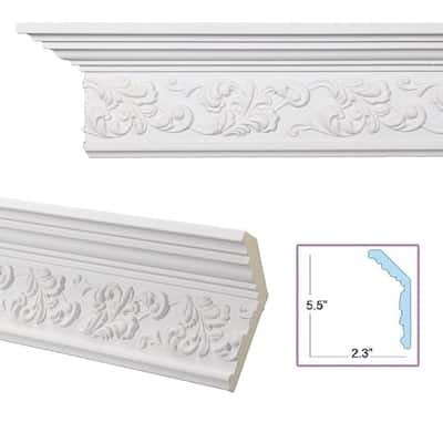 Scrolling Leaf 6-inch Crown Molding (8 pieces)