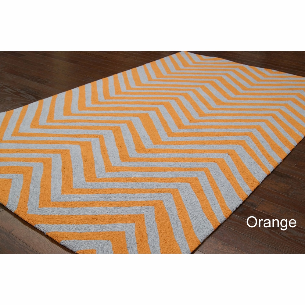 Nuloom Handmade Alexa Chevron Wool Rug (5 X 8)