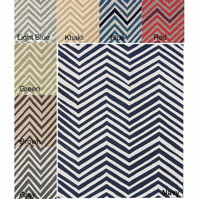 Handmade Alexa Chevron Wool Rug (76 x 96)  