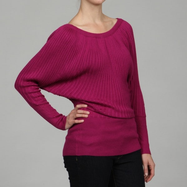 Shop Red Women's Ribbed Dolman Sleeve Sweater - Free Shipping On Orders
