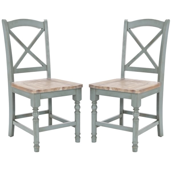 Safavieh Country Classic Dining Provenical X-Back Pale Blue Dining Chairs (Set of 2)