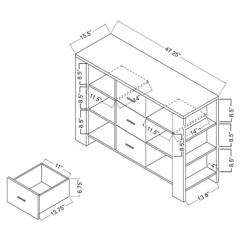 Furniture of America Clayton Modern Cappuccino 12-shelf Dining Buffet