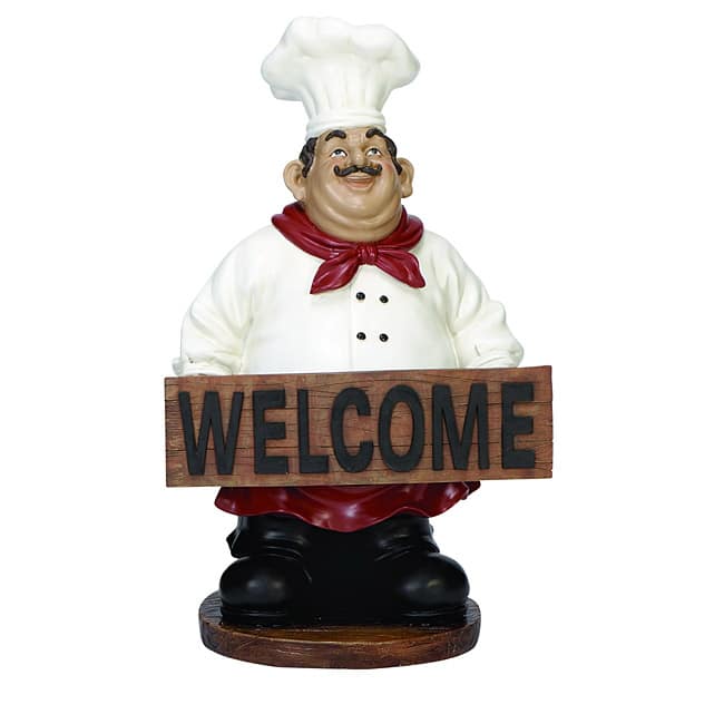 Casa Cortes French Chef with Welcome Sign Kitchen Decor