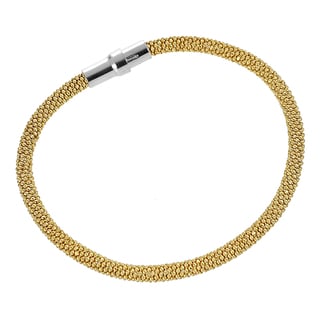 Tressa Goldplated Sterling Silver Magnetic Popcorn Bracelet Tressa Gold Over Silver Bracelets