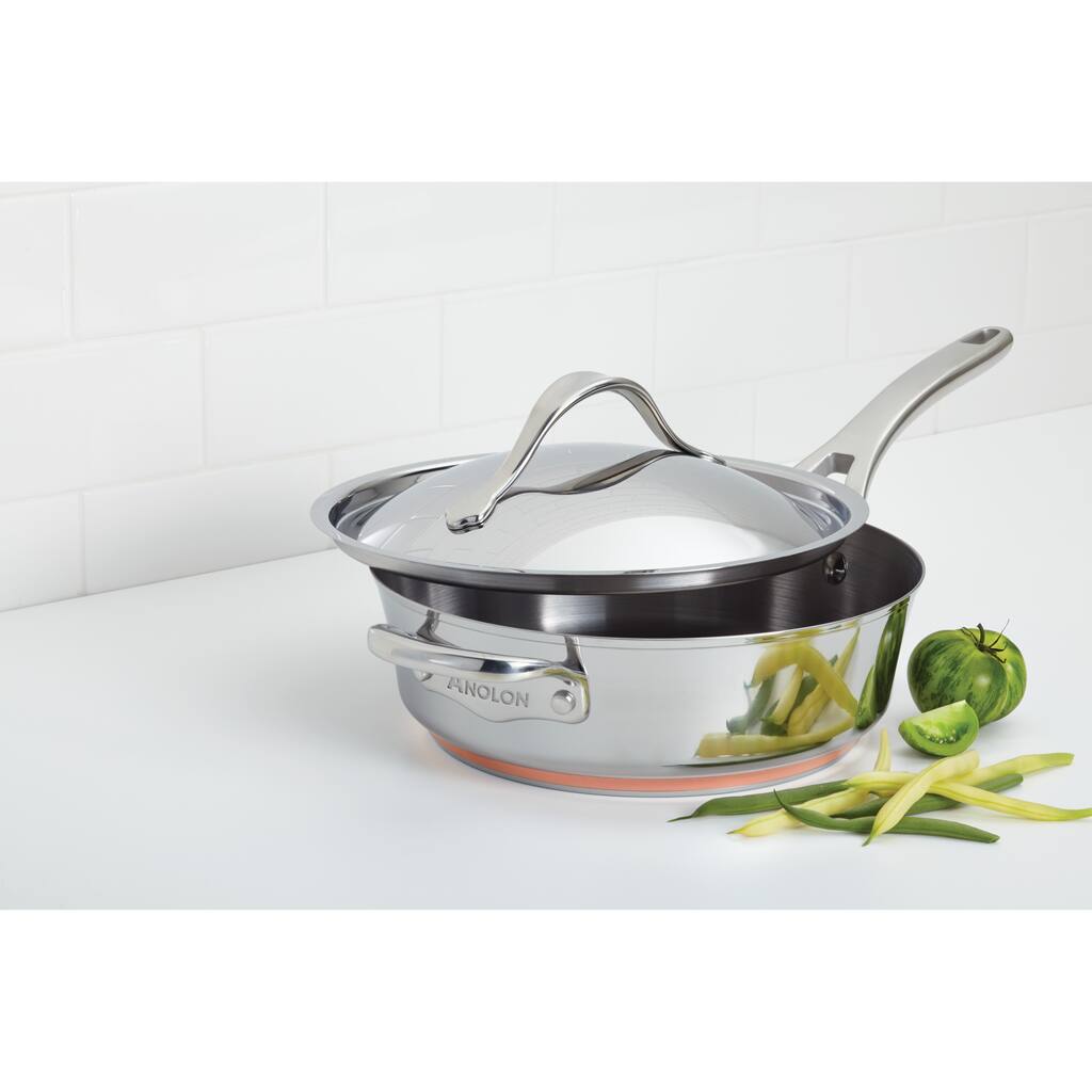 Anolon Nouvelle Copper Stainless Steel 3-quart Covered Saute Pan