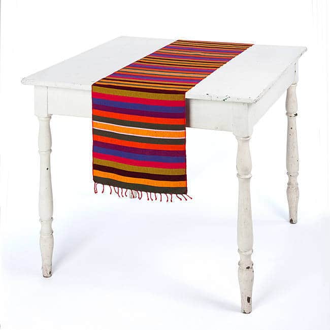 Handmade Agua Caliente Fiesta Striped Table Runner (Guatemala)