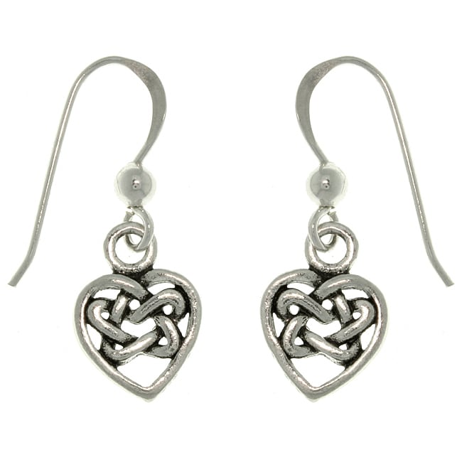 Carolina Glamour Collection Sterling Silver Celtic Heart Earrings