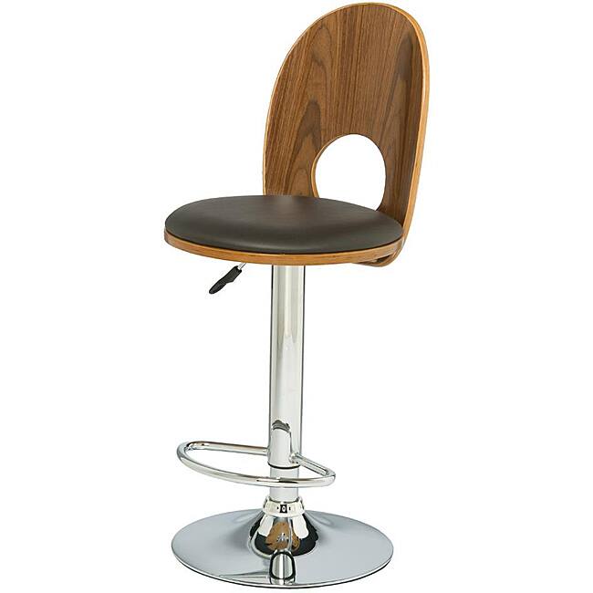 Walnut/ Espresso Mousehole Adjustable Swivel Stool (Set of 2)