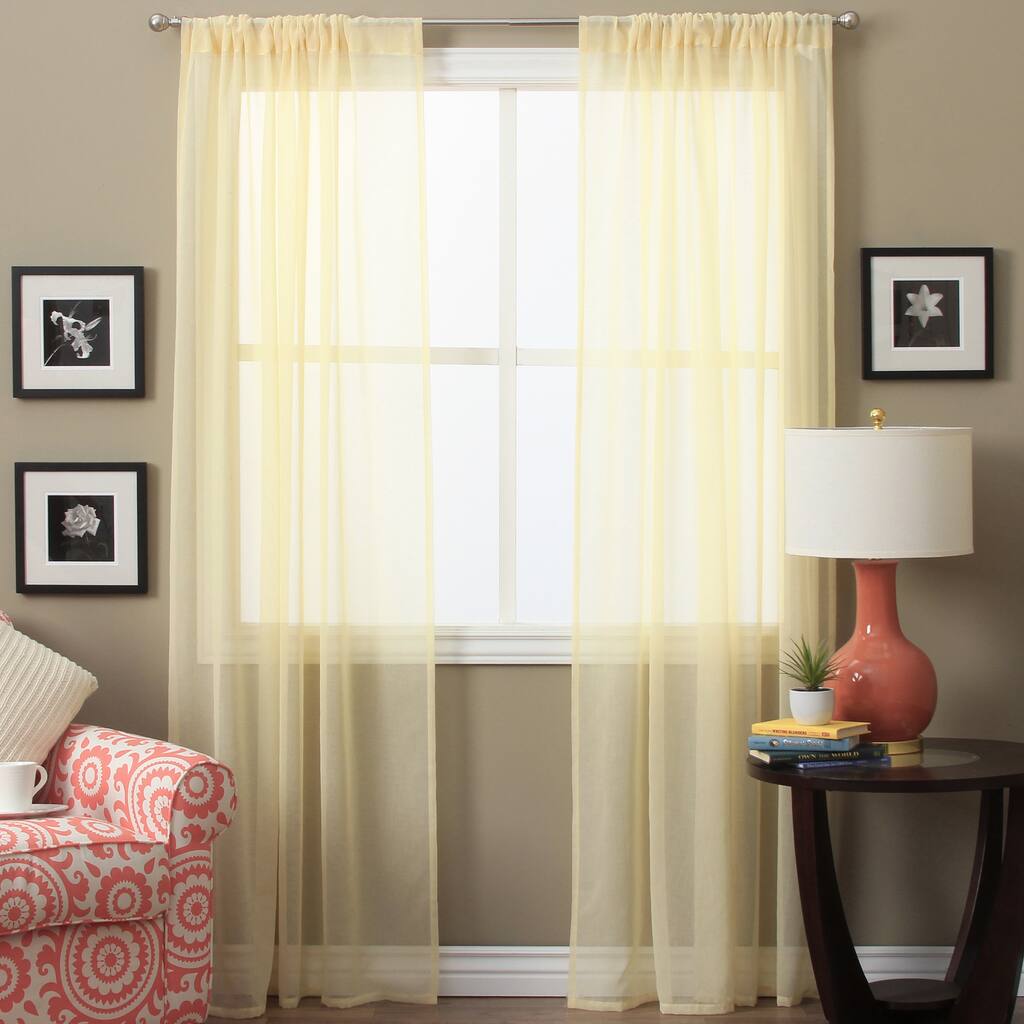 Lucerne 72-inch Sheer Curtain Panel Pair - 52 x 72 - 52 x 72