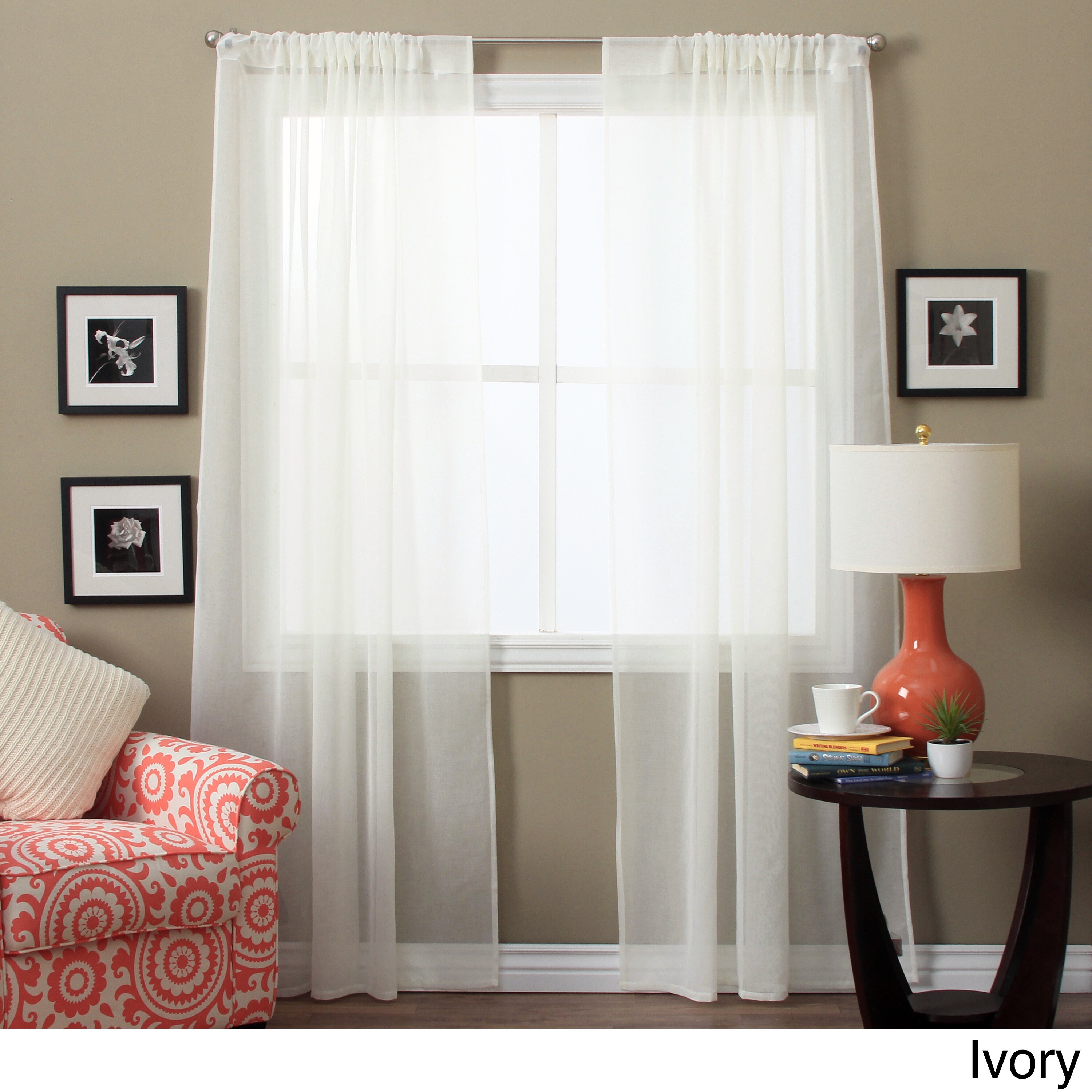 Lucerne 72-inch Sheer Curtain Panel Pair - 52 x 72 | eBay