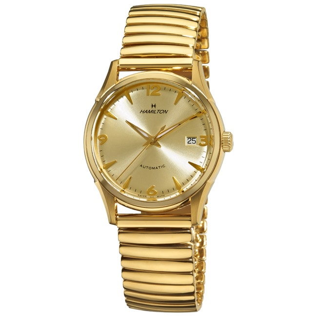 Hamilton Mens H38435221 Timeless Classic Thin O Matic Yellow Goldtone