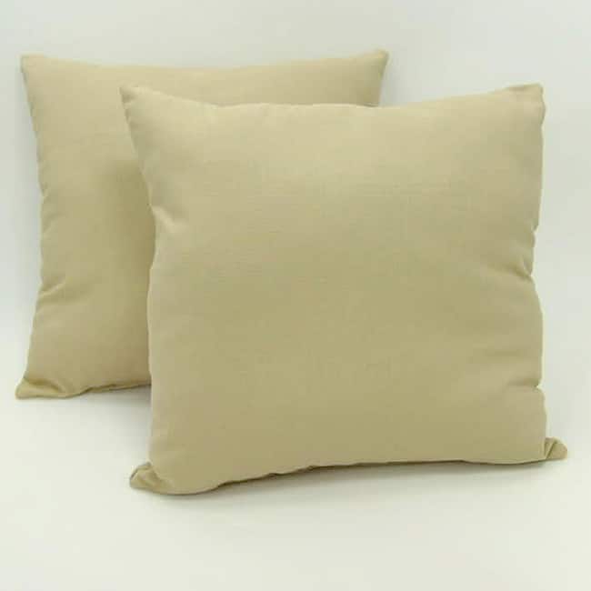 Solid Beige 18-inch Throw Pillows (Set of 2)