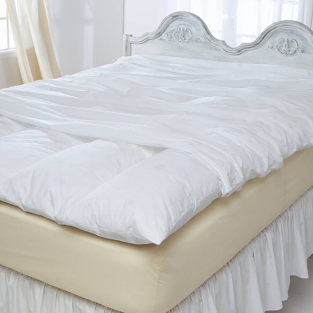 Stain Resistant 230 Thread Count Protective Zip Featherbed Cover