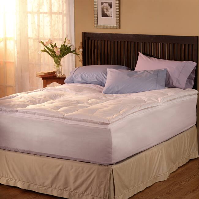 Famous Maker Down on Top Twin-size Skirted Featherbed - White