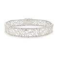 DB Designs Sterling Silver 1/2ct TDW White Diamond Floral Bracelet