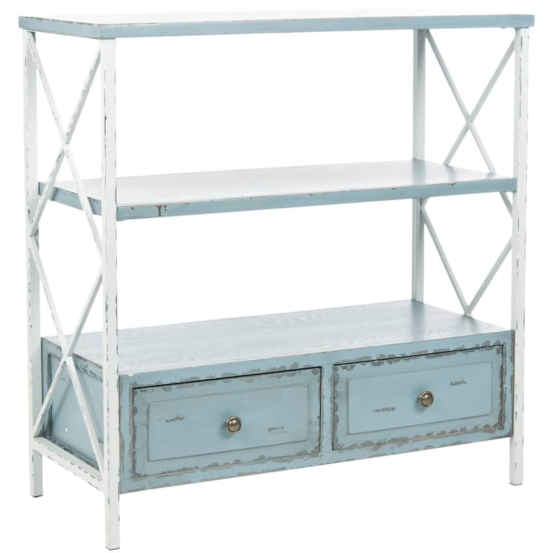 SAFAVIEH Saffron Pale Blue Storage Console Table - 33.9" x 15.2" x 34.8"