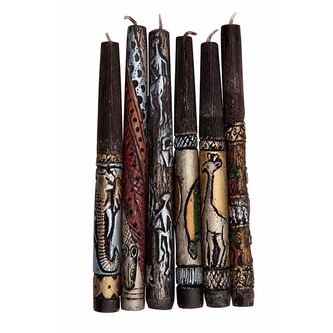 Shop Set of 4 Handpainted Animal Candles (South Africa) Free Shipping On Orders Over 45