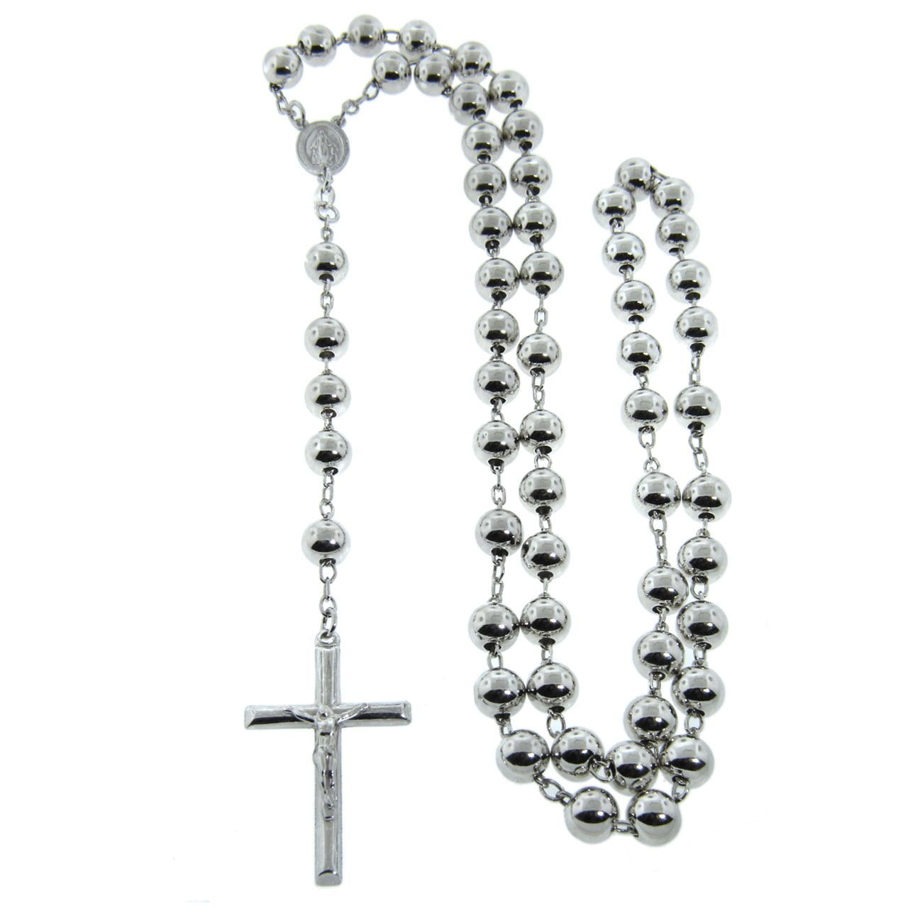 Eternally Haute Sterling Silver 30inch Rosary Necklace Free Shipping